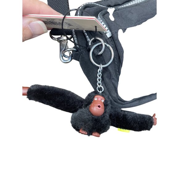 Kipling Black Womans Nylon Small Monkey Charm Crossbody Bag SKU 9474 - Picture 7 of 15